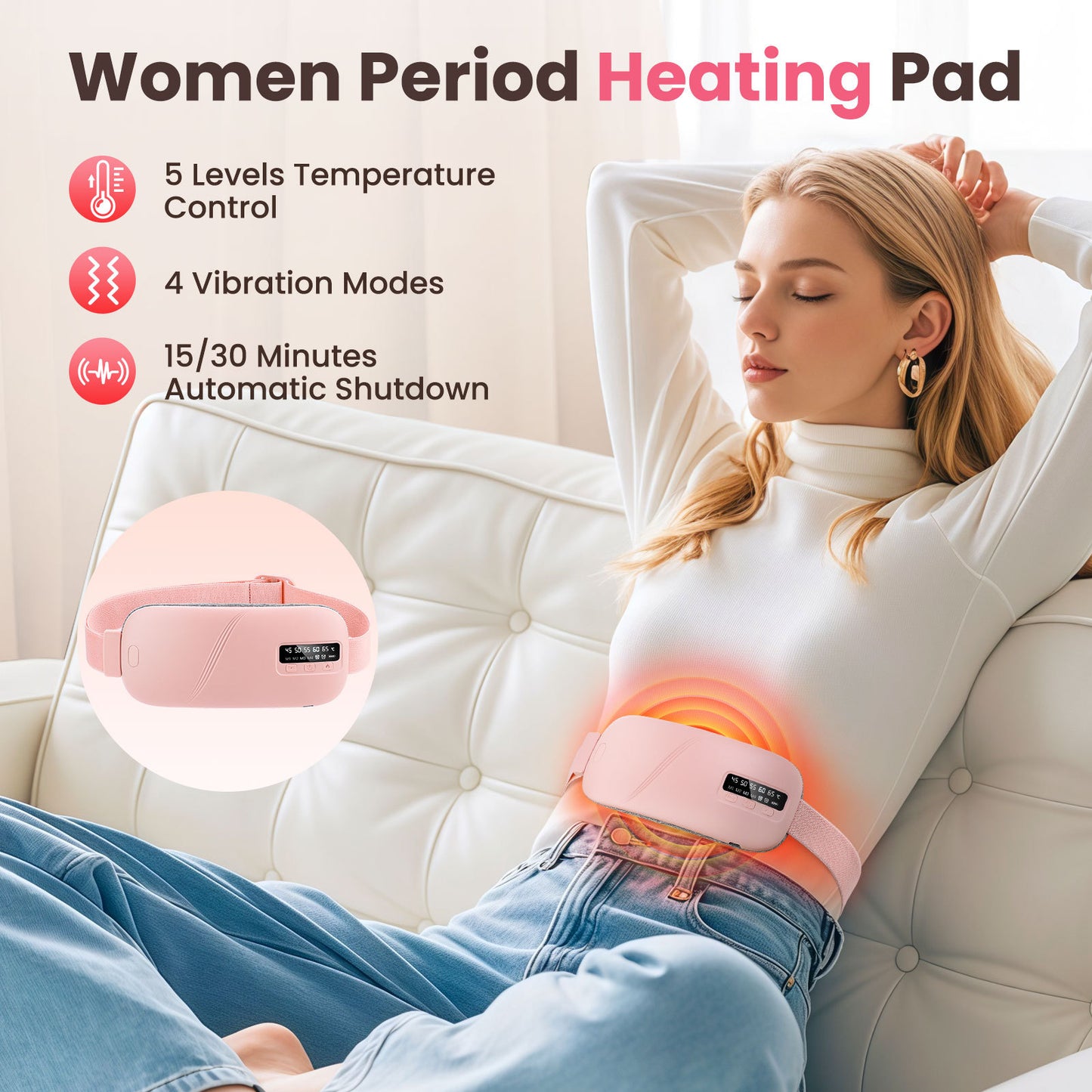 Hot compress warm palace heating belt
